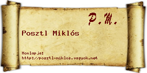 Posztl Miklós névjegykártya